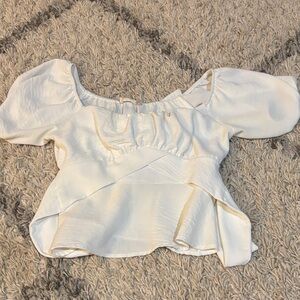 Altar'd State Ivory Puff Sleeve Blouse